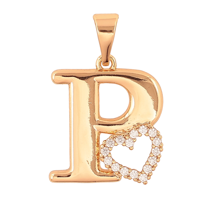 Кулон Xuping колір Позолота 18K "Літера P з серцем" для ланцюжка до 7мм фото №20