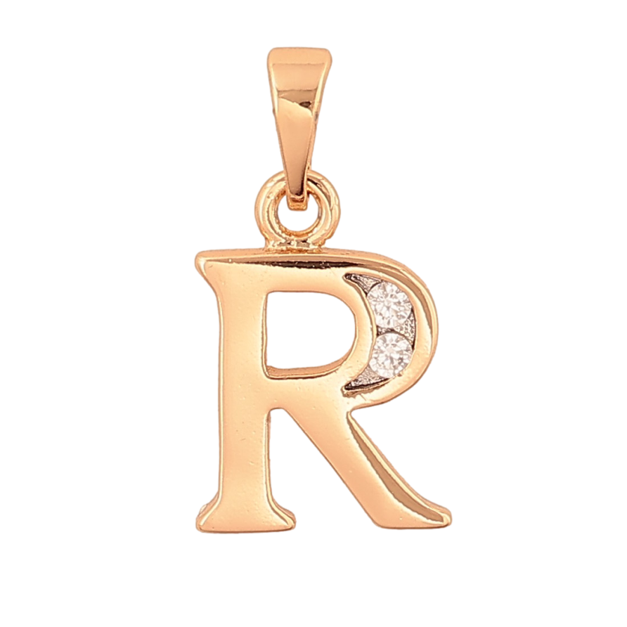 Кулон Xuping колір Позолота 18K "Літера R" для ланцюжка до 5мм фото №1 Кулон Xuping колір Позолота 18K "Літера R" для ланцюжка до 5мм фото №1