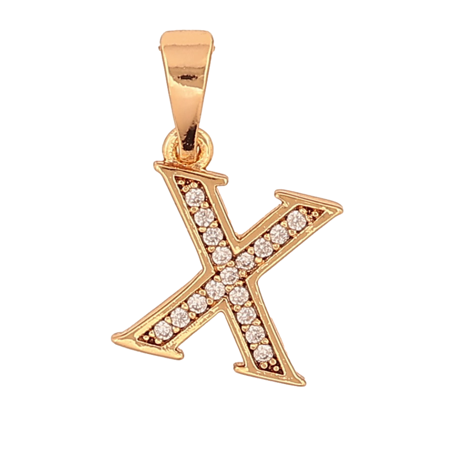 Кулон Xuping колір Позолота 18K "Літера X з кристалами" для ланцюжка до 5мм фото №1 Кулон Xuping колір Позолота 18K "Літера X з кристалами" для ланцюжка до 5мм фото №1