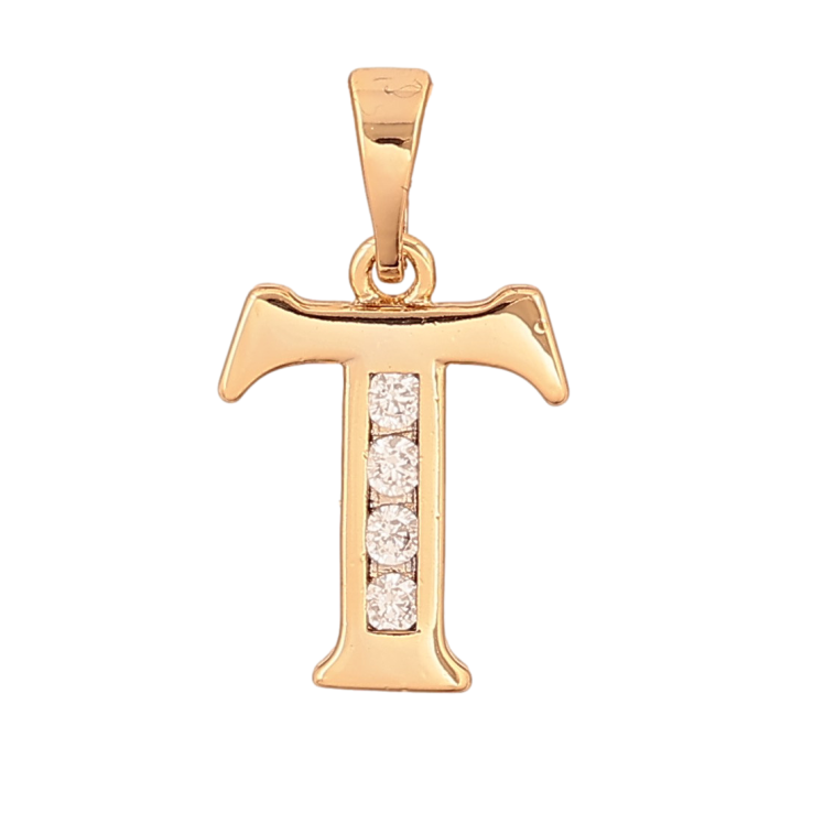 Кулон Xuping колір Позолота 18K "Літера T" для ланцюжка до 5мм фото №14