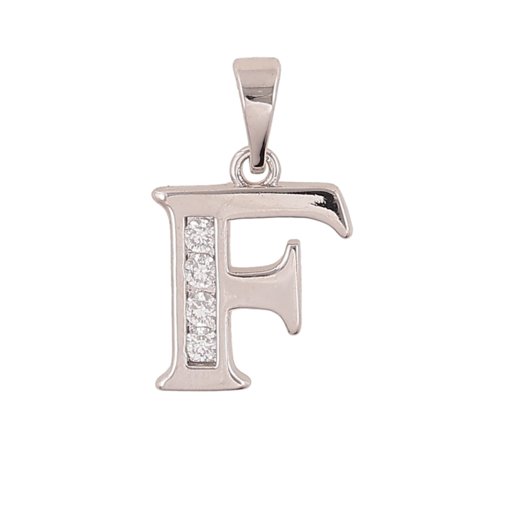 Кулон Xuping колір Родій "Літера F" для ланцюжка до 5мм фото №19
