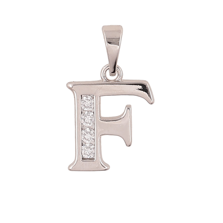 Кулон Xuping колір Родій "Літера F" для ланцюжка до 5мм фото №3 Кулон Xuping колір Родій "Літера F" для ланцюжка до 5мм фото №3