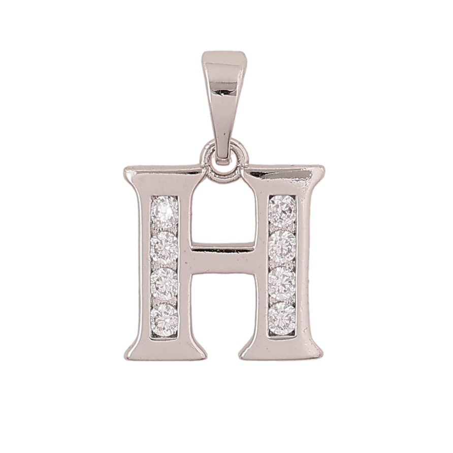 Кулон Xuping колір Родій "Літера H" для ланцюжка до 5мм фото №1