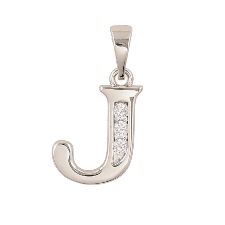 Кулон Xuping колір Родій "Літера J" для ланцюжка до 5мм фото №1