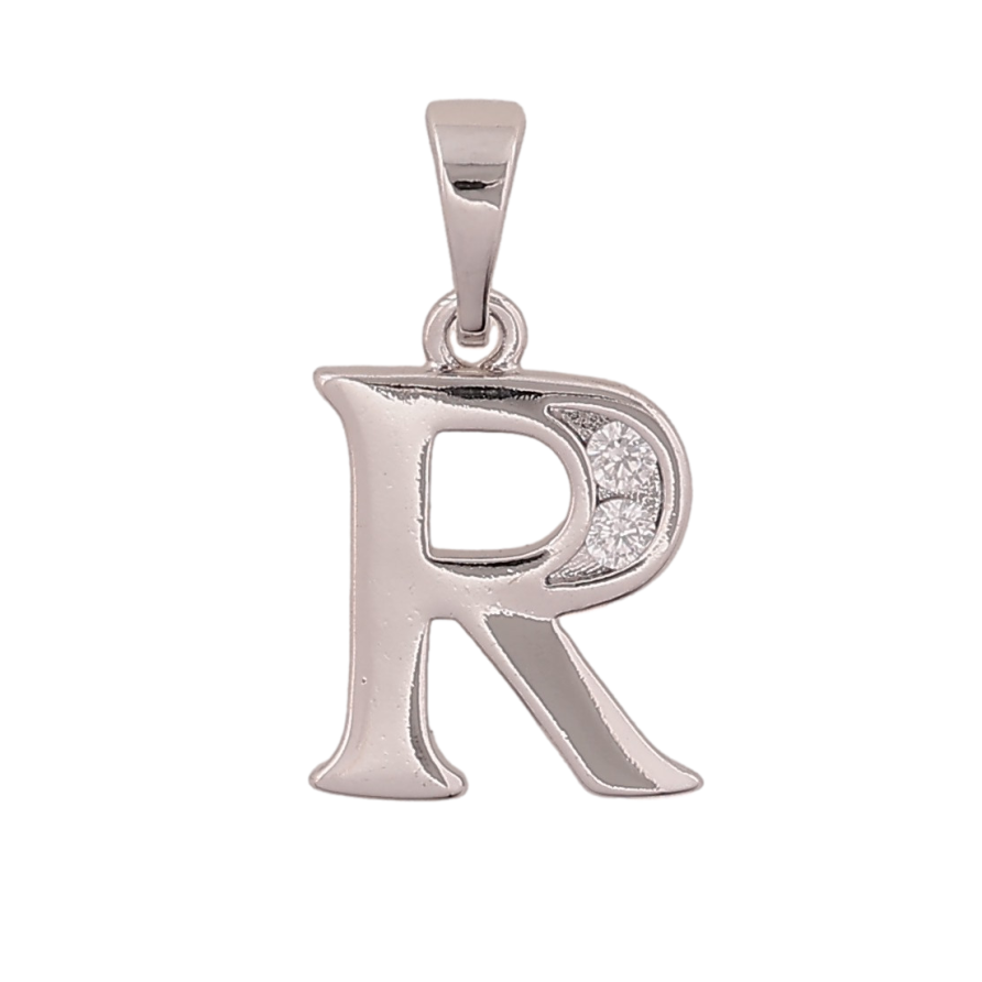 Кулон Xuping цвет Родий "Буква R" для цепочки до 5мм фото №1