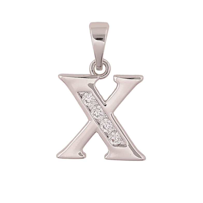 Кулон Xuping колір Родій "Літера Х" для ланцюжка до 5мм фото №1