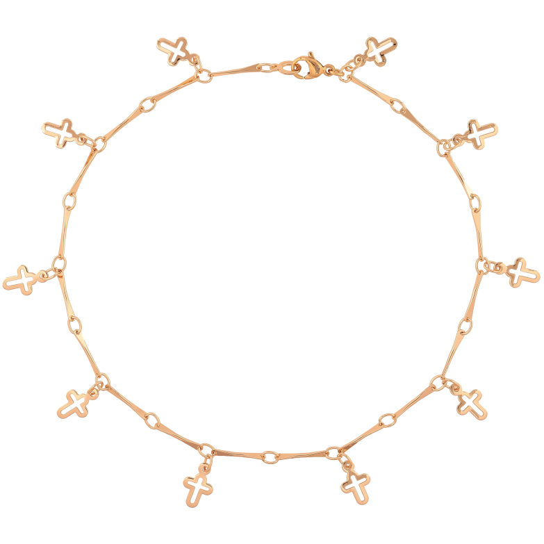 Браслет Xuping M&L цвет 18К на ногу "Подвески крестики" длинна 27см х 1.5мм фото №12