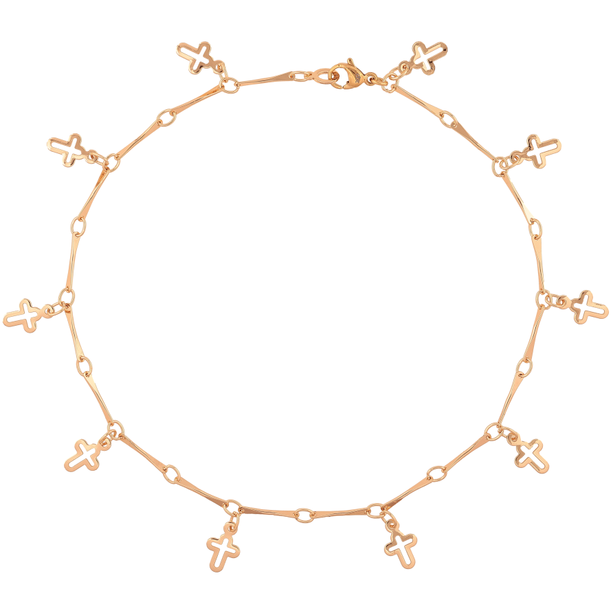 Браслет Xuping M&L колір 18К на ногу "Підвіски хрестики" довжина 27см х 1.5мм фото №1 Браслет Xuping M&L колір 18К на ногу "Підвіски хрестики" довжина 27см х 1.5мм фото №1