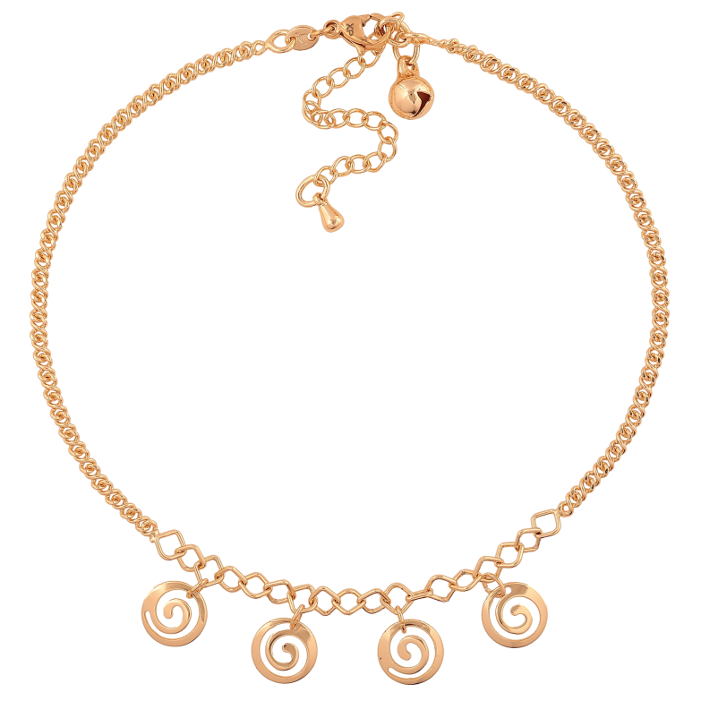 Браслет Xuping M&L колір 18К на ногу "Ланцюжок з підвісками" довжина з дод. ланцюжком 25-30.5см х 2-4мм фото №1 Браслет Xuping M&L колір 18К на ногу "Ланцюжок з підвісками" довжина з дод. ланцюжком 25-30.5см х 2-4мм фото №1