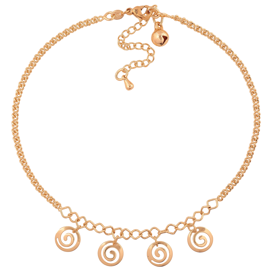 Браслет Xuping M&L колір 18К на ногу "Ланцюжок з підвісками" довжина з дод. ланцюжком 25-30.5см х 2-4мм фото №1 Браслет Xuping M&L колір 18К на ногу "Ланцюжок з підвісками" довжина з дод. ланцюжком 25-30.5см х 2-4мм фото №1