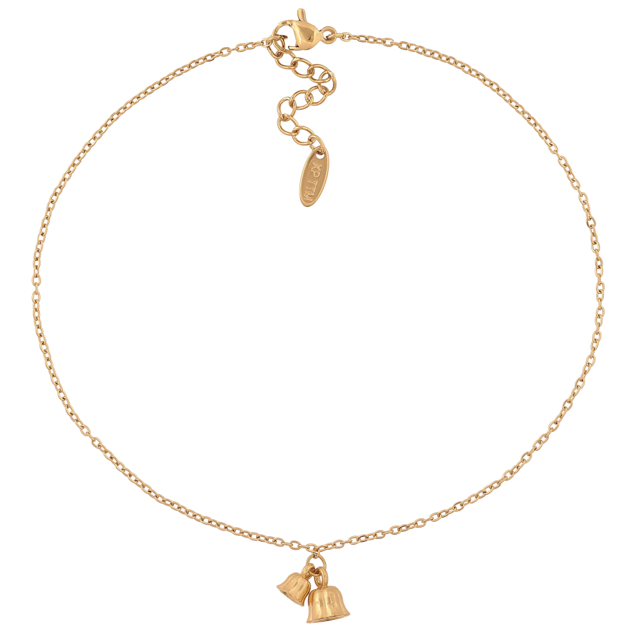 Браслет Xuping ТТМ Stainless Steel колір 14К на ногу "Ланцюжок з підвісками" довжина з дод. ланцюжком 27-30см х 1мм фото №1