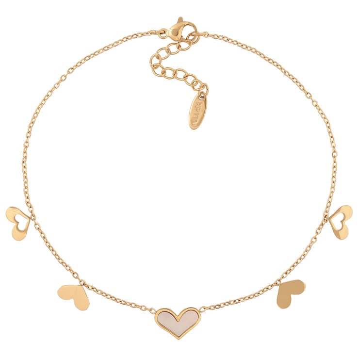 Браслет Xuping ТТМ Stainless Steel колір 14К на ногу "Ланцюжок з сердечками" довжина з дод. ланцюжком 24-27см х 1.5мм фото №20 Браслет Xuping ТТМ Stainless Steel колір 14К на ногу "Ланцюжок з сердечками" довжина з дод. ланцюжком 24-27см х 1.5мм фото №20