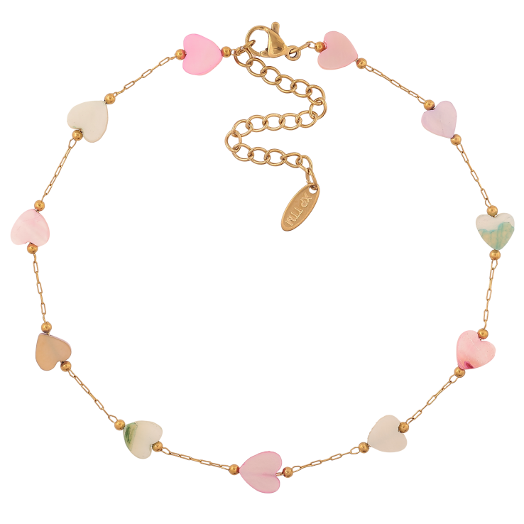 Браслет Xuping ТТМ Stainless Steel колір 14К на ногу "Ланцюжок з кольоровими сердечками" довжина з дод. ланцюжком 24-30см х 1-7мм фото №24 Браслет Xuping ТТМ Stainless Steel колір 14К на ногу "Ланцюжок з кольоровими сердечками" довжина з дод. ланцюжком 24-30см х 1-7мм фото №24