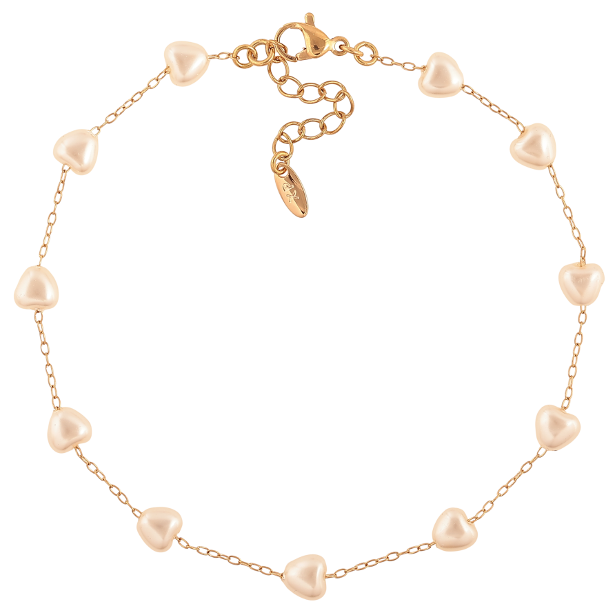 Браслет Xuping колір Позолота 18K на ногу "Ланцюжок із перлинами" розмір з дод. ланцюжком 23-26.5см х 1-6мм фото №1