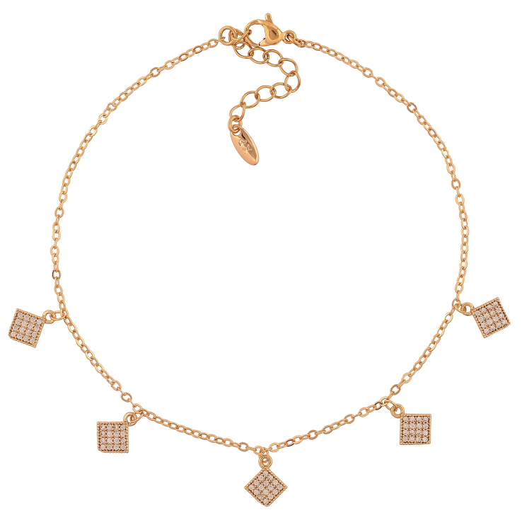 Браслет Xuping колір Позолота 18K на ногу "Ланцюжок з підвісками ромби" розмір з доп.ланцюжком 23-26см х 1.5мм фото №23 Браслет Xuping колір Позолота 18K на ногу "Ланцюжок з підвісками ромби" розмір з доп.ланцюжком 23-26см х 1.5мм фото №23