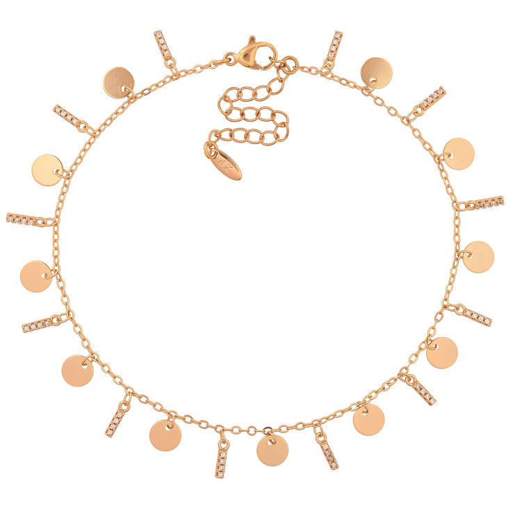 Браслет Xuping колір Позолота 18K на ногу "Ланцюжок з підвісками" розмір з дод. ланцюжком 23-28см х 1.5мм фото №11 Браслет Xuping колір Позолота 18K на ногу "Ланцюжок з підвісками" розмір з дод. ланцюжком 23-28см х 1.5мм фото №11