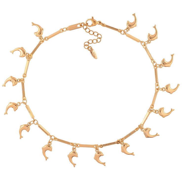 Браслет Xuping колір Позолота 18K на ногу "Дельфіни" розмір з дод. ланцюжком 27-30.5см х 2мм фото №13 Браслет Xuping колір Позолота 18K на ногу "Дельфіни" розмір з дод. ланцюжком 27-30.5см х 2мм фото №13