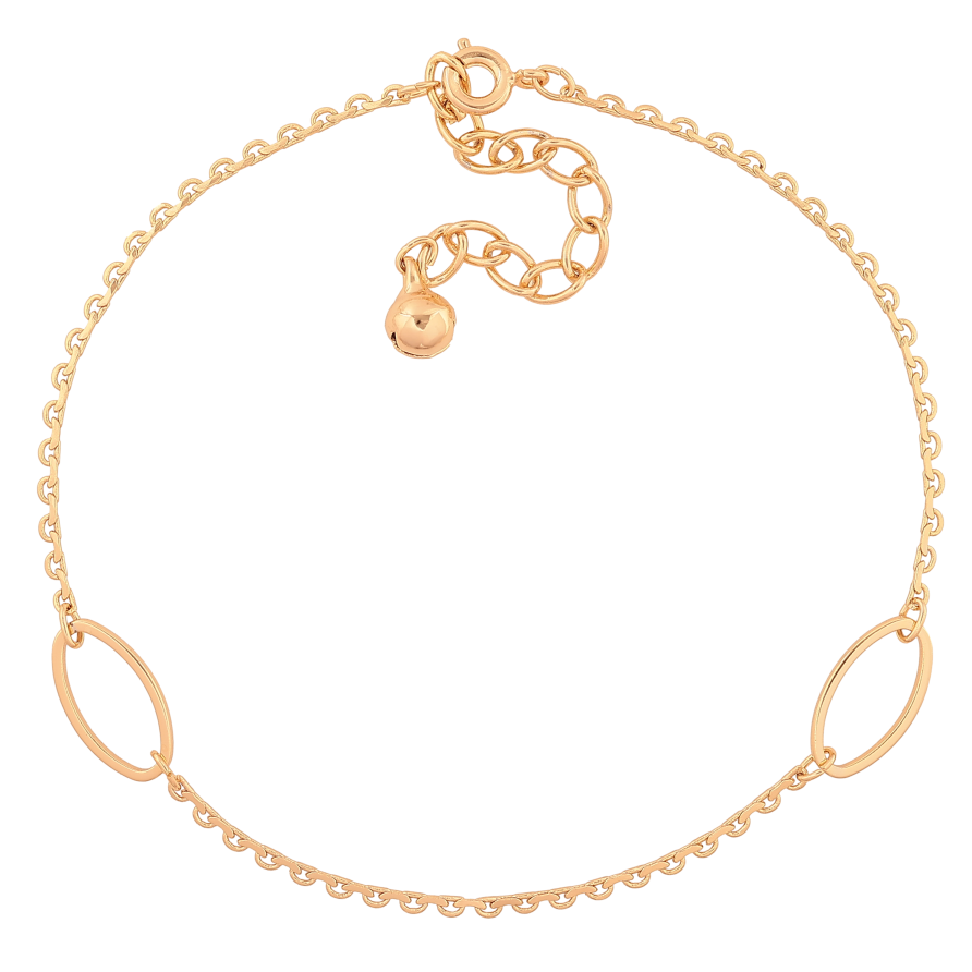 Браслет Xuping колір Позолота 18K на ногу "Ланцюжок з вставками" розмір з дод. ланцюжком 23-28см х 2-8мм фото №1