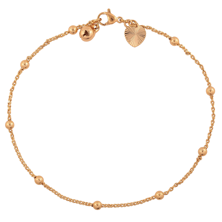 Браслет Xuping колір Позолота 18K на ногу "Ланцюжок з намистинами" розмір 2см х 1.5-3.5мм фото №1 Браслет Xuping колір Позолота 18K на ногу "Ланцюжок з намистинами" розмір 2см х 1.5-3.5мм фото №1