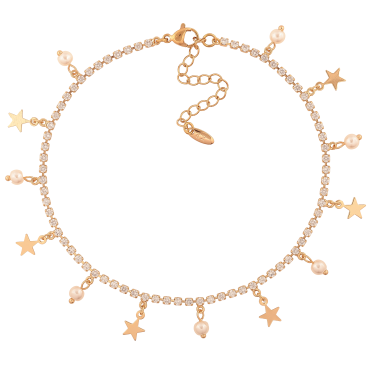 Браслет Xuping колір Позолота 18K на ногу "Кристальна доріжка з підвісками" розмір з доп.ланцюжком 24-29см х 2мм фото №21 Браслет Xuping колір Позолота 18K на ногу "Кристальна доріжка з підвісками" розмір з доп.ланцюжком 24-29см х 2мм фото №21