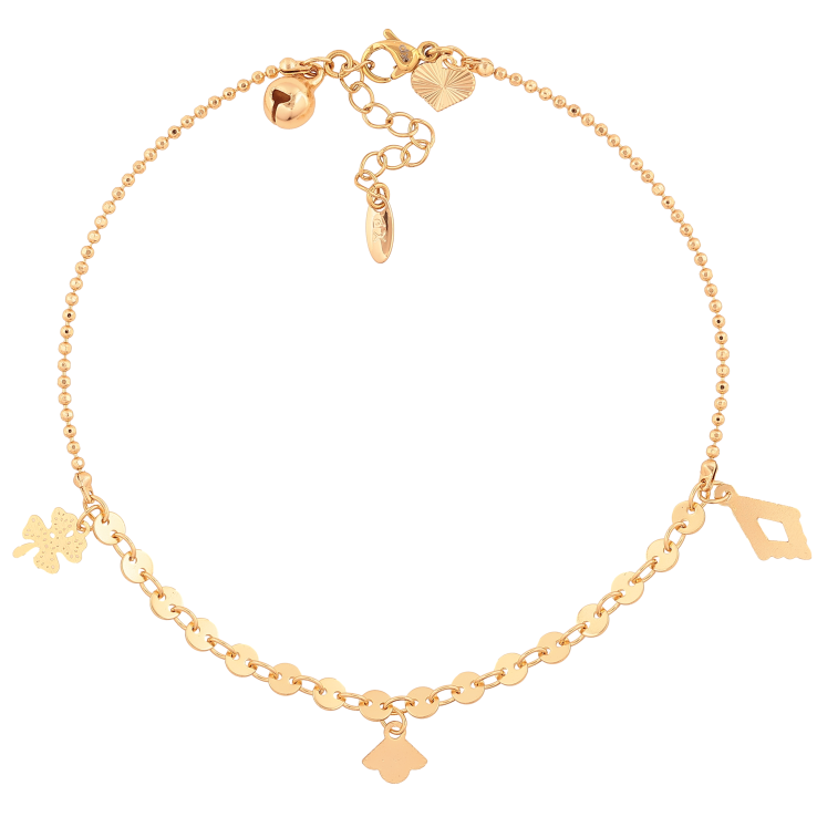 Браслет Xuping колір Позолота 18K на ногу "Ланцюжок з підвісками" розмір з доп.ланцюжком 24-27см х 1.5-4мм фото №3 Браслет Xuping колір Позолота 18K на ногу "Ланцюжок з підвісками" розмір з доп.ланцюжком 24-27см х 1.5-4мм фото №3