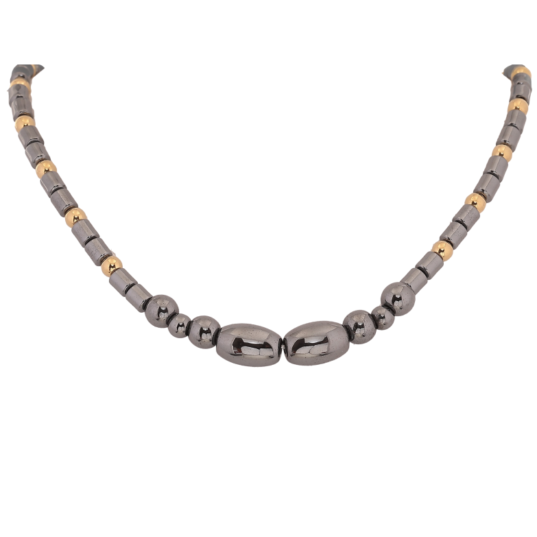 Кольє Xuping ТТМ Stainless Steel колір 14К "Гематитове намисто" довжина 42-48см х 4-8мм фото №3 Кольє Xuping ТТМ Stainless Steel колір 14К "Гематитове намисто" довжина 42-48см х 4-8мм фото №3