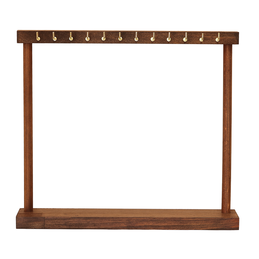 Підставка під ланцюжки браслети Дерев'яна 30х26.5х7.5см (12 металевих гачків) дивіться опис фото №1