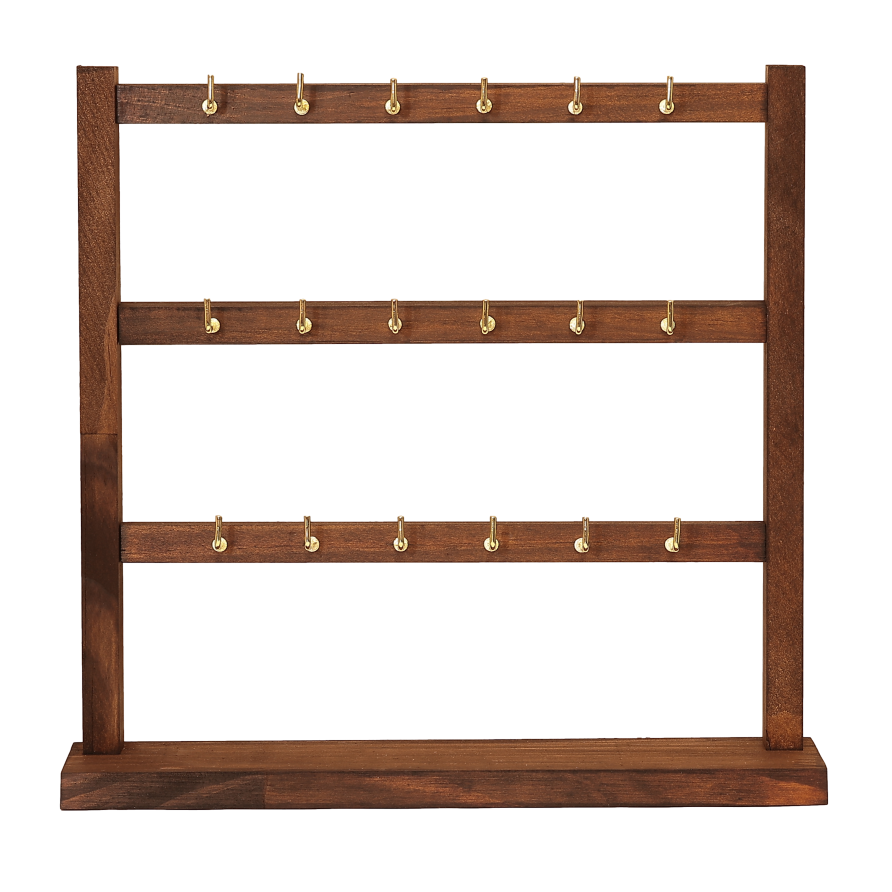 Підставка під прикраси (браслети, каблучки і ​​т.д.) Дерев'яна 30х28.5х8.3см (18 металевих гачка) дивіться опис фото №1
