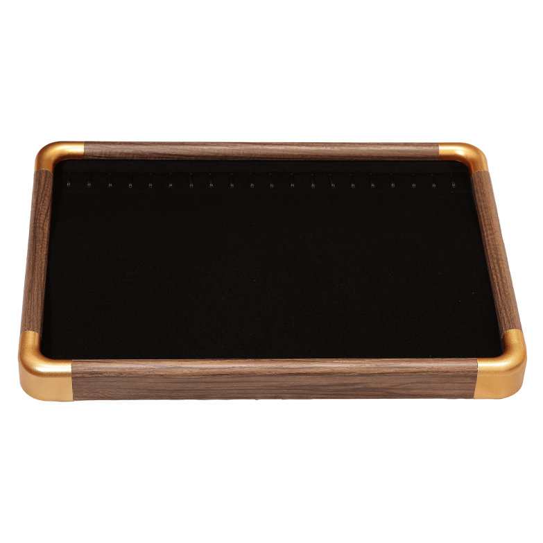 Підставка під ланцюжки, браслети Планшет з 20 гачками, пластик з візерунком під дерево дшв-35х24х3см фото №1