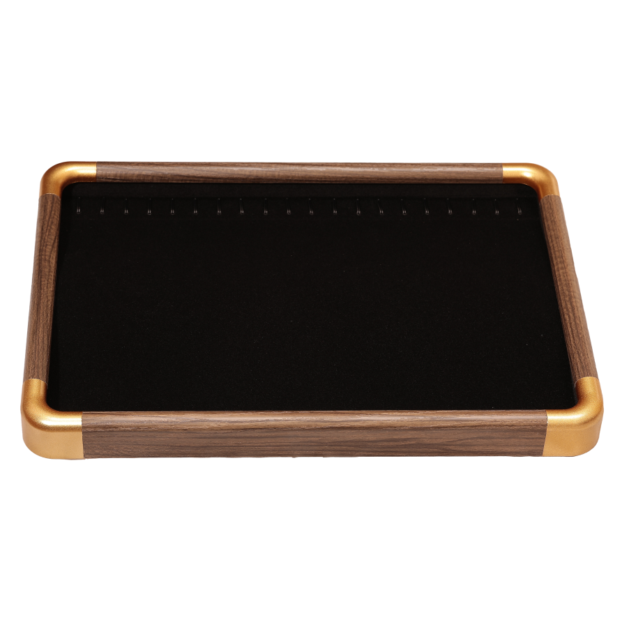 Підставка під ланцюжки, браслети Планшет з 20 гачками, пластик з візерунком під дерево дшв-35х24х3см фото №1