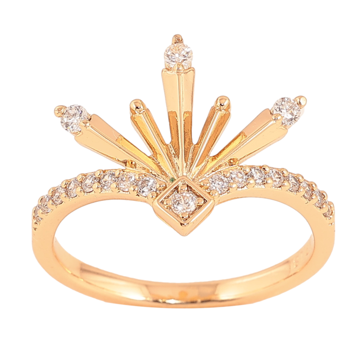 Каблучка Xuping колір Позолота 18K "Візерунок з кристалами" фото №2