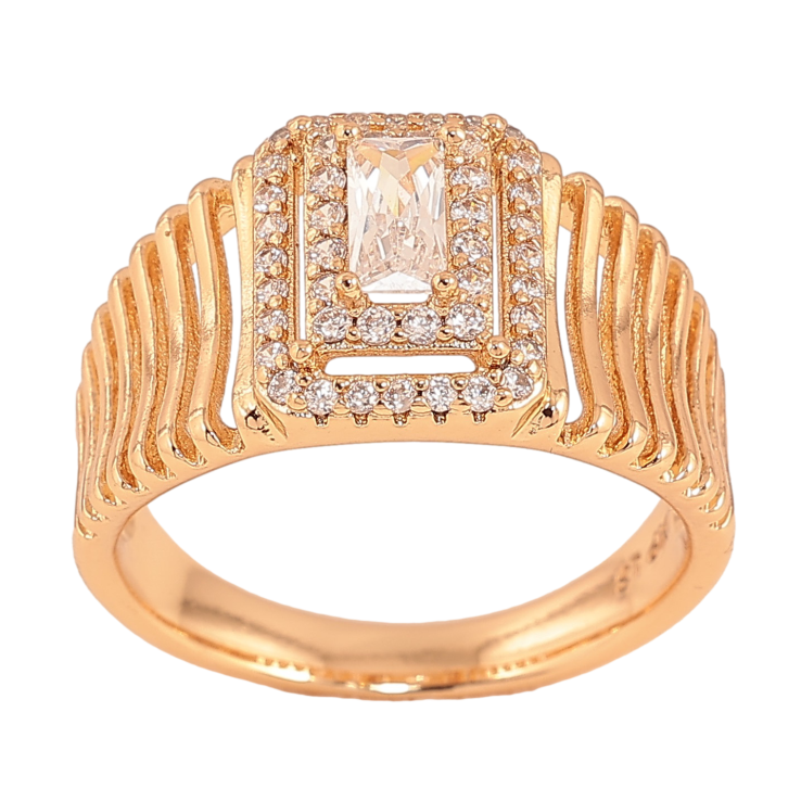 Перстень Xuping колір Позолота 18K "Візерунок з кристалами" фото №3