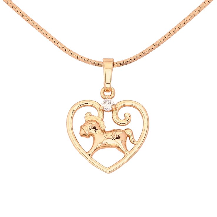 Кулон на ланцюжку Xuping колір Позолота 18К "Символ року Кінь" довжина 45см х 1мм фото №2 Кулон на ланцюжку Xuping колір Позолота 18К "Символ року Кінь" довжина 45см х 1мм фото №2