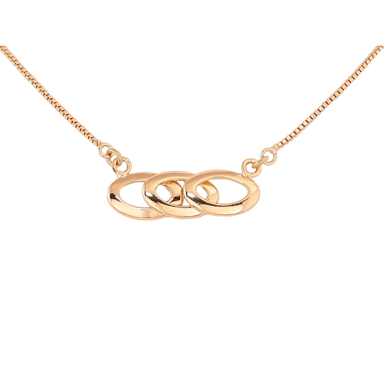 Кулон на ланцюжку Xuping M&L колір 18К "Три кільця" розмір 37-42см х 1мм фото №1