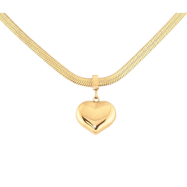 Подвеска на цепочке Нержавеющая сталь "Сердечко" длина 41-46см х 3мм фото №1