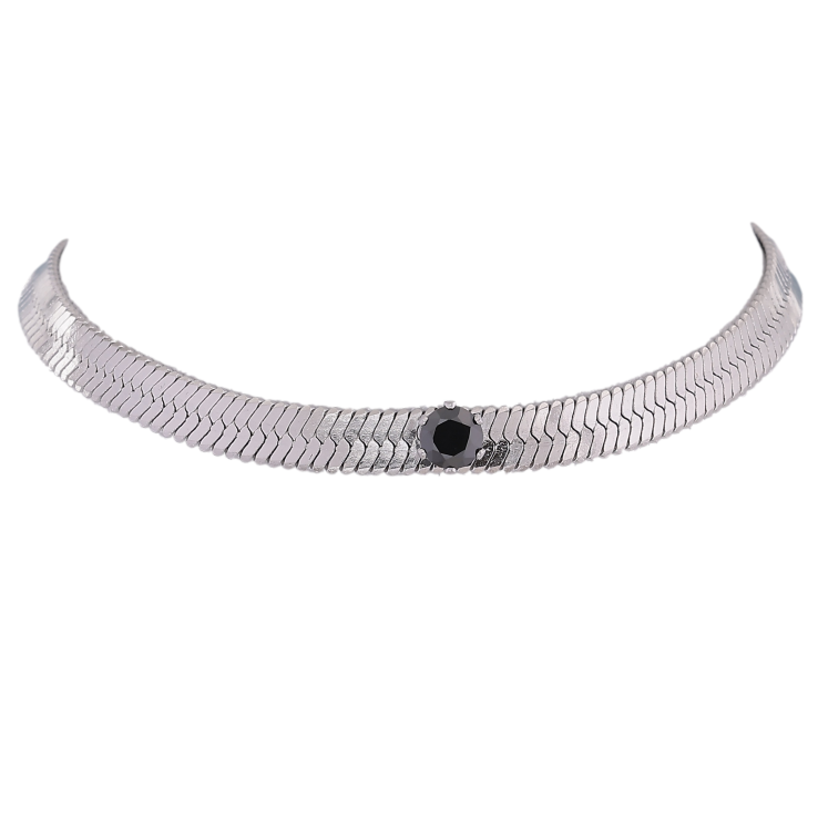 Підвіска на ланцюжку Нержавіюча сталь "Ланцюжок з чорним кристалом" довжина 36-41см х 5мм фото №24