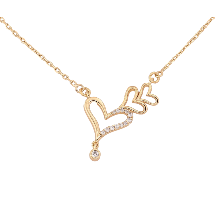 Підвіска на ланцюжку Xuping колір Позолота 14K "Сердечки з кристалами" довжина 43-49см х 1.5мм фото №17