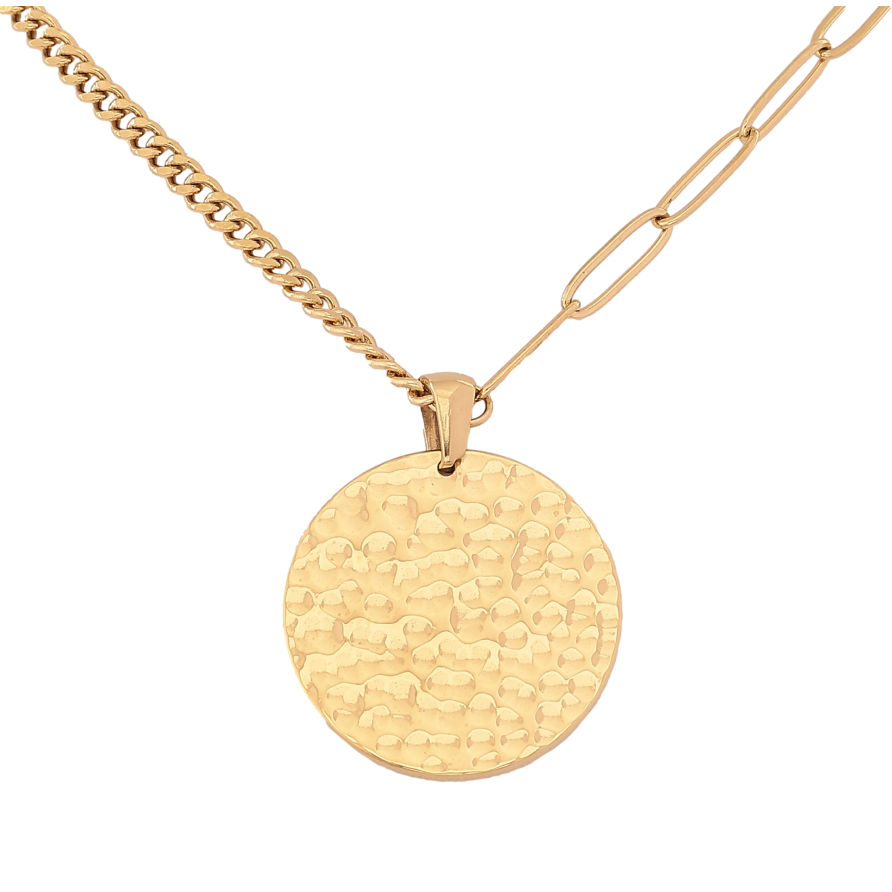 Підвіска на ланцюжку Xuping ТТМ Stainless Steel колір 14К "Декоративний медальйон" довжина 40-45см х 3мм фото №1 Підвіска на ланцюжку Xuping ТТМ Stainless Steel колір 14К "Декоративний медальйон" довжина 40-45см х 3мм фото №1