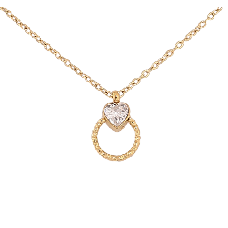 Підвіска на ланцюжку Xuping ТТМ Stainless Steel колір 14К "Кристальне серце з кільцем" довжина 40-45см х 1мм фото №14 Підвіска на ланцюжку Xuping ТТМ Stainless Steel колір 14К "Кристальне серце з кільцем" довжина 40-45см х 1мм фото №14