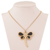 Підвіска на ланцюжку Xuping ТТМ Stainless Steel колір 14К "Стрекоза з чорними вставками" довжина 45-50см х 1.5мм фото №2