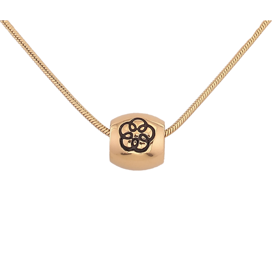 Підвіска на ланцюжку Xuping ТТМ Stainless Steel колір 14К "Намистина з квіточкою" довжина 45-50см х 1мм фото №1