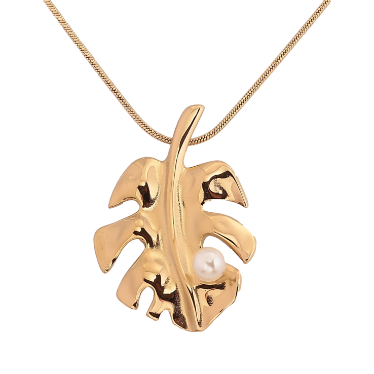 Підвіска на ланцюжку Xuping ТТМ Stainless Steel колір 14К "Листок з перлиною" довжина 45-50см х 1мм фото №24 Підвіска на ланцюжку Xuping ТТМ Stainless Steel колір 14К "Листок з перлиною" довжина 45-50см х 1мм фото №24