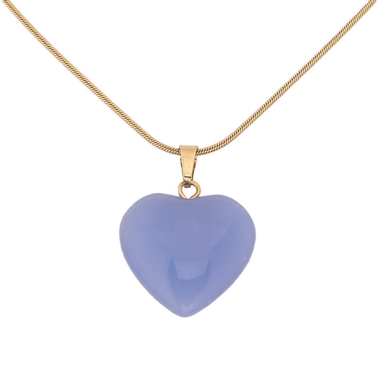Підвіска на ланцюжку Xuping ТТМ Stainless Steel колір 14К "Блакитне серце" довжина 45-50см х 1мм фото №1