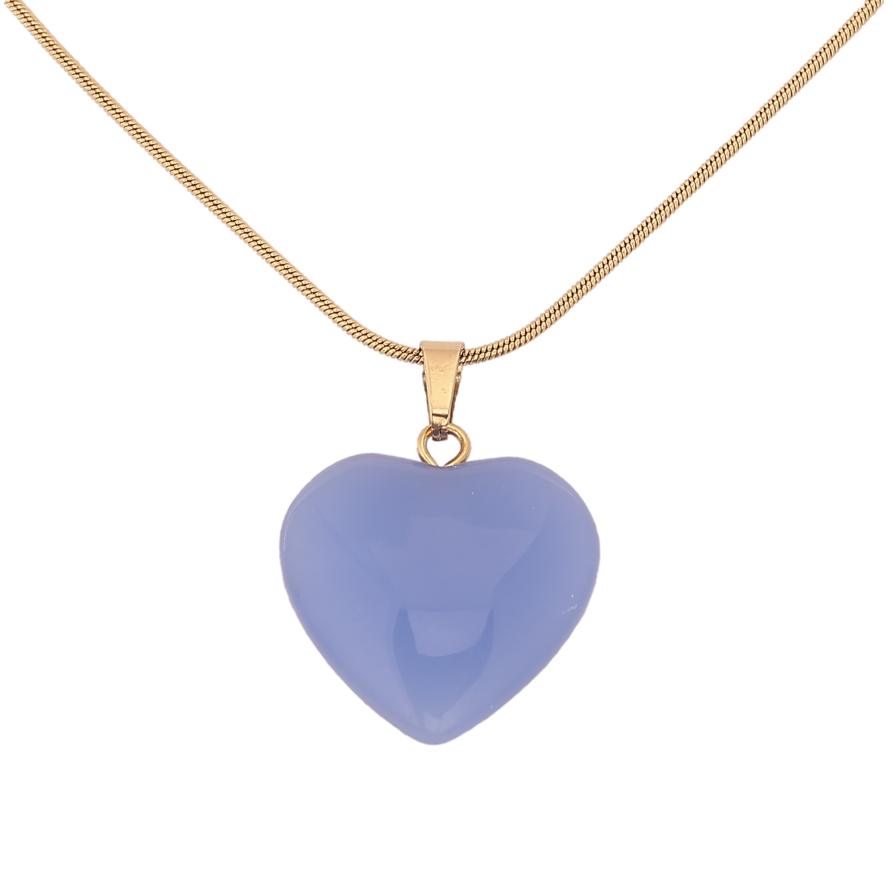 Підвіска на ланцюжку Xuping ТТМ Stainless Steel колір 14К "Блакитне серце" довжина 45-50см х 1мм фото №1