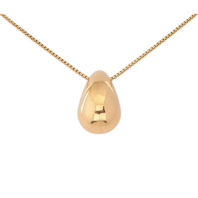 Подвеска на цепочке Xuping ТТМ Stainless Steel цвет 14К "Объемная капелька" длина 46-51см х 1мм фото №1 Подвеска на цепочке Xuping ТТМ Stainless Steel цвет 14К "Объемная капелька" длина 46-51см х 1мм фото №1