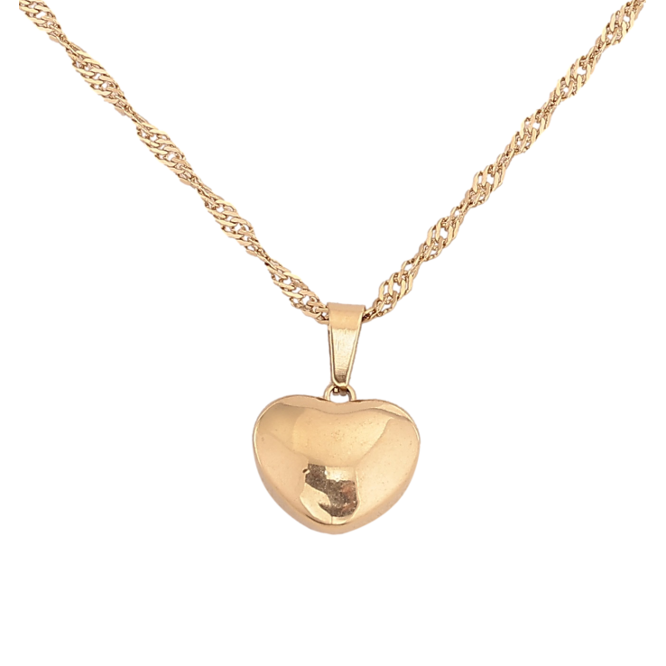 Підвіска на ланцюжку Xuping ТТМ Stainless Steel колір 14К "Серце" довжина 46-52см х 2мм фото №7 Підвіска на ланцюжку Xuping ТТМ Stainless Steel колір 14К "Серце" довжина 46-52см х 2мм фото №7