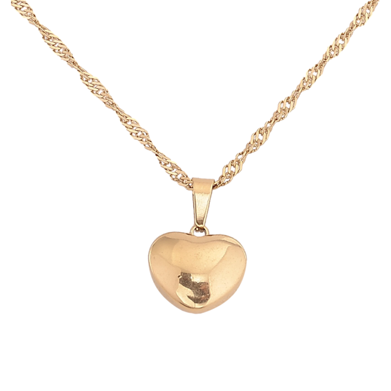 Подвеска на цепочке Xuping ТТМ Stainless Steel цвет 14К "Сердечко" длина 46-52см х 2мм фото №1