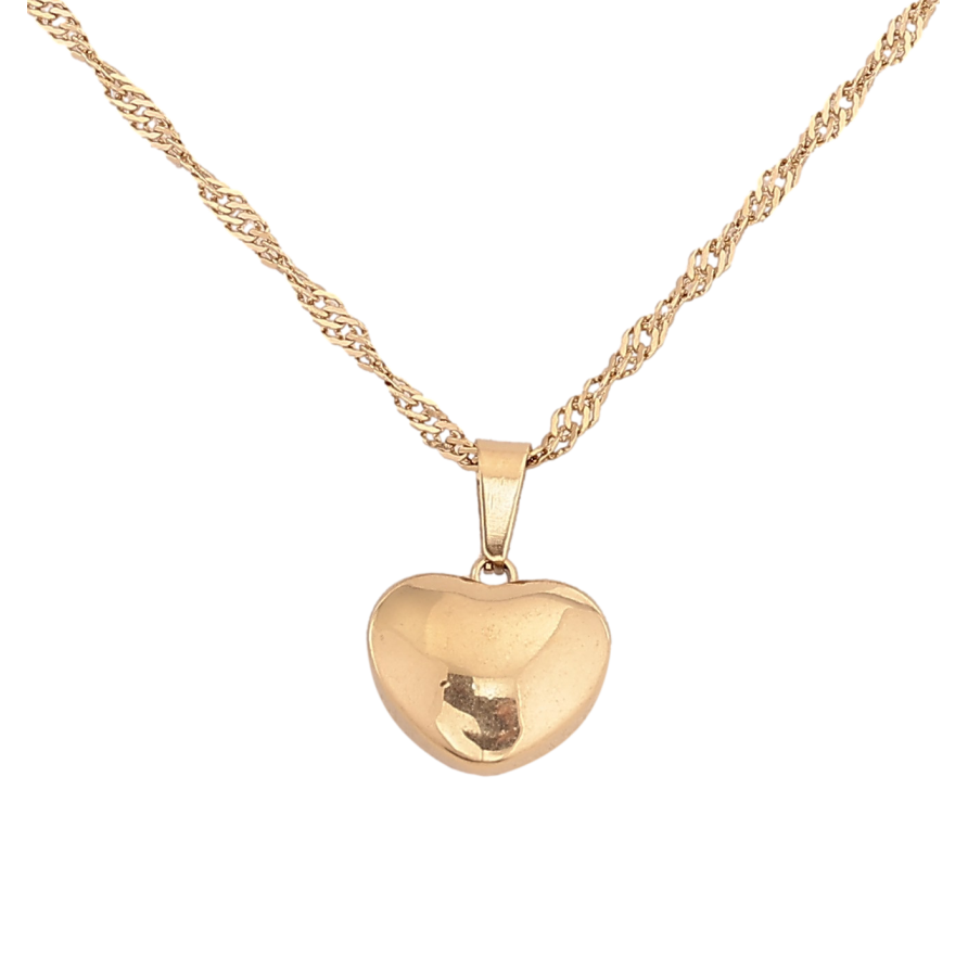 Підвіска на ланцюжку Xuping ТТМ Stainless Steel колір 14К "Серце" довжина 46-52см х 2мм фото №1