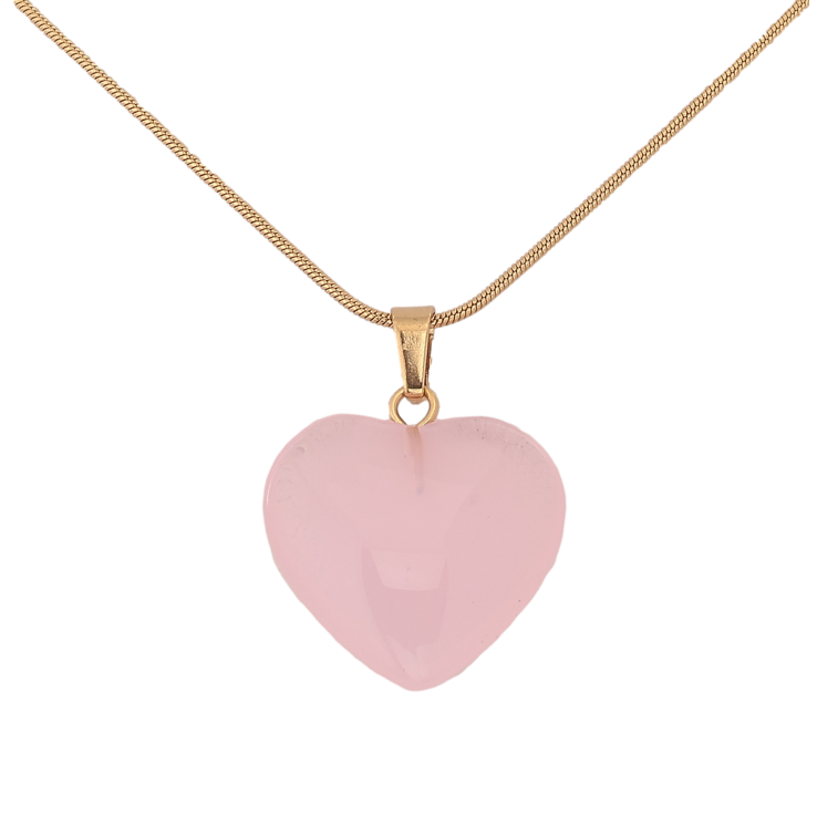 Підвіска на ланцюжку Xuping ТТМ Stainless Steel колір 14К "Рожеве серце" довжина 45-50см х 1мм фото №6