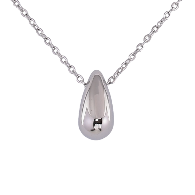 Підвіска на ланцюжку Xuping ТТМ Stainless Steel колір Родій "Крапелька" довжина 42-47см х 1.5мм фото №2